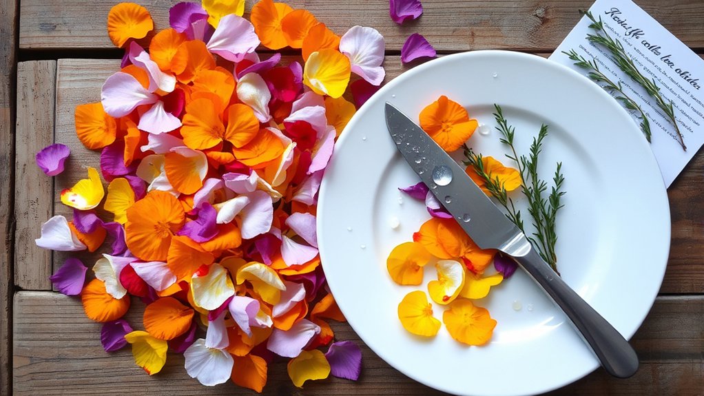 careful preparation of flowers