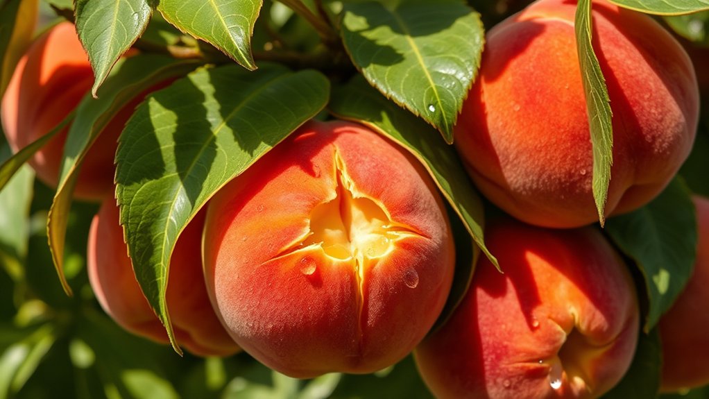 prevent peach fruit splitting
